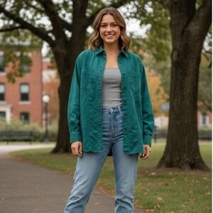 Ashleigh Morgan Button Down Women's M Long Sleeve Workwear Preppy Pockets